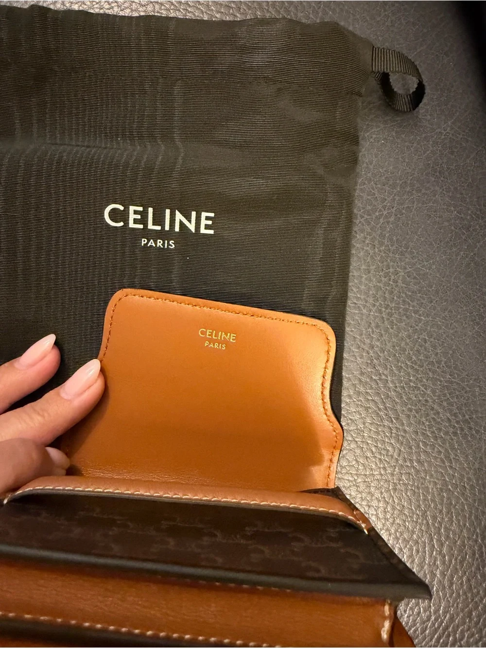 NWOT Celine Brown Monogram Triomphe Card Holder Wallet